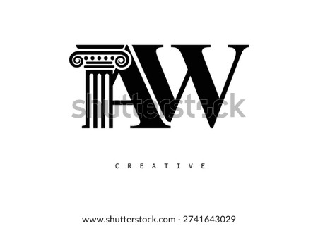 Luxury AW Roman Column Logo for Law Firm Monogram Branding