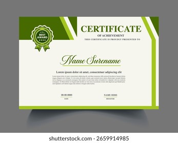 modelo de certificado de graduação de prêmio de luxo