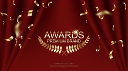 Luxury Award Nomination With Curtain Background. Vector Luxury Illustration.