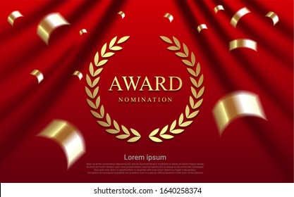 luxury award nomination with curtain background. Vector luxury illustration eps10.