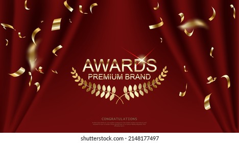 luxury award nomination with curtain background. Vector luxury illustration.