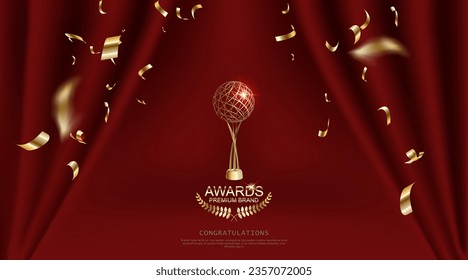 luxury award nomination with curtain background. luxury illustration.