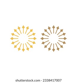 Luxury Ayurvedic Hotel Resort Sign Symbol Logo isolated on White Vector