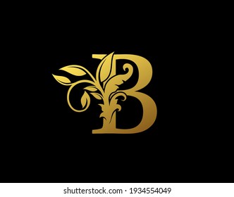 Luxury B Letter Design. Graceful Ornate Icon Vector Design. Vintage drawn emblem for book design, brand name, business card, Restaurant, Boutique, Hotel.