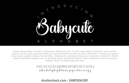 Luxury Babycute alphabet letters font for logo