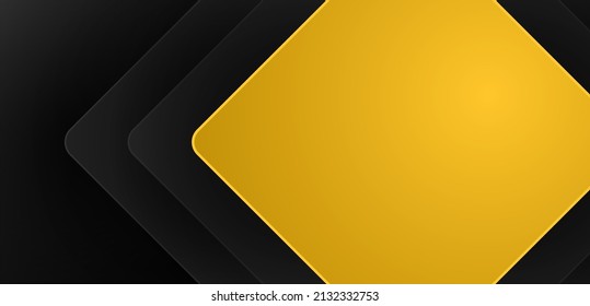 Luxury backdrop or background on the black tone concept with yellow tone main object. 