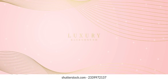 Fondo de lujo, curvas abstractas, colores rosa y dorado para banner de negocios, joyería moderna y anuncios.