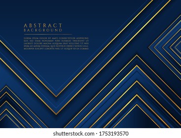 Luxury background abstract design square shape overlap layer gold metallic color. vector illustration.