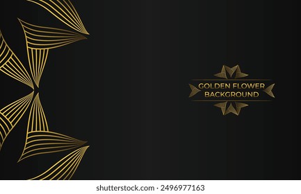 Luxury background with abstract floral golden lines