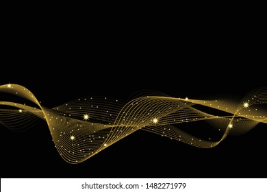 Luxury background with abstract golden wave