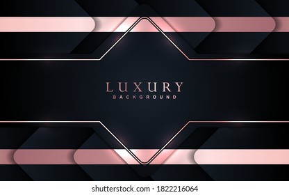 Luxury background with abstract paper shape. Blue navy color overlap texture golden light element glitters decoration. Vector graphic can use for greeting card, invitation, banner party, cover frame