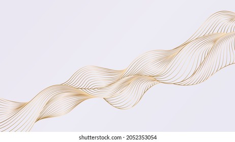 Luxury background with an abstract pattern of golden lines for packaging, textiles and web banners.