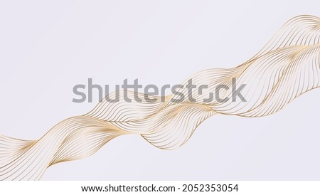 Luxury background with an abstract pattern of golden lines for packaging, textiles and web banners.