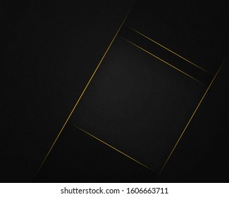 Luxury background. Abstract polygonal pattern black with gold lines.