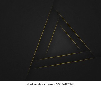 Luxury background. Abstract polygonal pattern black with gold lines.