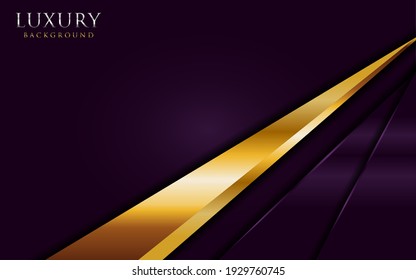 Luxury Background. Abstract Purple and Golden Lines Combination. Usable for Greeting Card, Banner, Landing Page, Presentation Background, Etc.