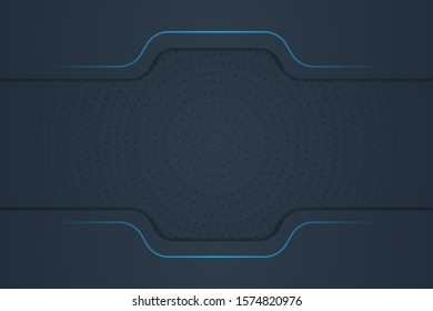 Luxury background with abstract shape, blue line, and halftone gradient vector illustration