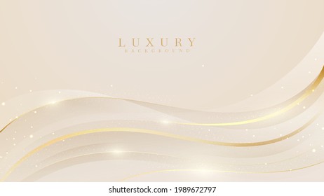 Luxury background along with golden curve, Yellow abstract pastel scene about sweet and smooth feeling, Vector illustration for design.