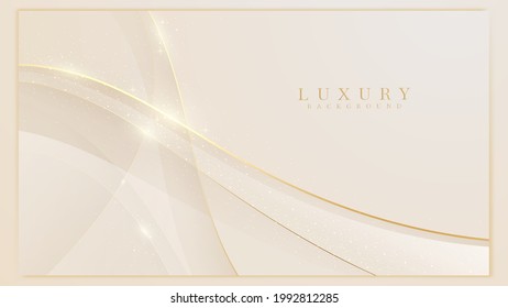 Luxury background along with golden curve, Yellow abstract pastel scene about sweet and smooth feeling, Vector illustration for design.