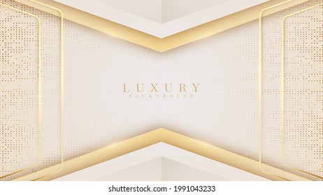 Luxury background along with golden line, Yellow abstract pastel scene about sweet and smooth feeling, Vector illustration for design.