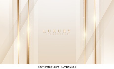 Luxury background along with golden line, Yellow abstract pastel scene about sweet and smooth feeling, Vector illustration for design.