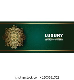 Luxury background with arabesque pattern arabic islamic east style for Wedding card, book cover.