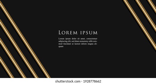 Luxury Background black gold line vector