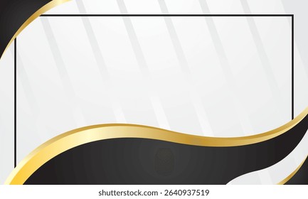 Luxury background with black gold waves, luxury certificate