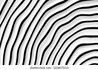 Luxury background with black and white marble waves. Vector geometric 3d pattern. Elegant minimalist wallpaper or banner design. Dark curved lines on a light background with shadows.