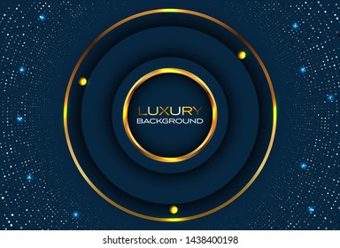 Luxury Background with blue ocean design &  gold background