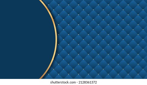 Luxury background with blue quilted design. Blue luxury texture. Elegant leather texture with diamond decoration. Vector illustration