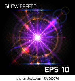 Luxury background with bright pink texture units, a beautiful iridescent in the light of the glowing particles of the explosion effect on a dark transparent background