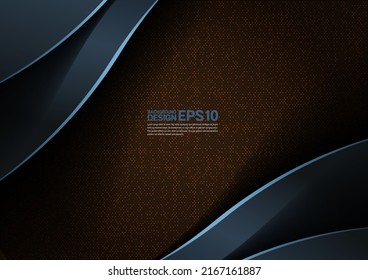 Color de fondo de lujo marrón y azul oscuro, composición de gradientes de capa de superposición de curva, formas mínimas simples para publicidad de ilustración, aplicación Banner