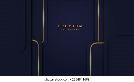 Luxury background card,Blue navy gold wallpaper card,Glowing premium gold line vecter,High qality background blue 