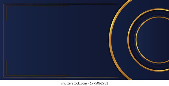 Luxury background circle overlap shape design gold frame space for content. vector illustration. 