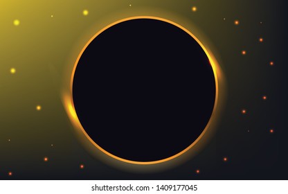 Luxury background with a combination gold frame light line and golden glitters . Abstract textured with shining. Vector design template party and holiday concept