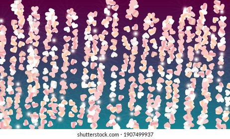 Luxuriöser Hintergrund mit Confetti von Glitter Particles. Valentinstag. Neujahrsmuster. Lichtpunkte. Explosion von Confetti. Glitter-Vektorgrafik. Design für Flyer.