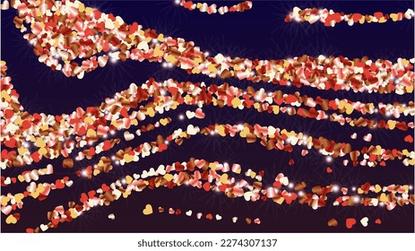 Luxury Background with Confetti of Glitter Particles. St. Valentine Day. Anniversary pattern. Light Spots. Explosion of Confetti. Glitter Vector Illustration. Design for Template.