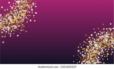 Fondo de lujo con Confetti de Partículas Glitter. Sparkle Luces Textura. Patrón de Año Nuevo. Puntos de luz. Star Dust. Explosión de Confetti. Diseño para tarjeta.