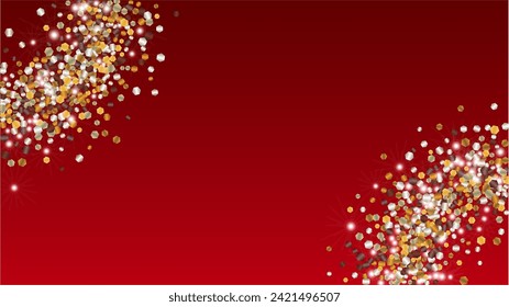 Luxury Background with Confetti of Glitter Particles. Sparkle Lights Texture. Birthday pattern. Light Spots. Star Dust. Explosion of Confetti. Design for Flyer.