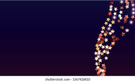 Luxury Background with Confetti of Glitter Star Particles. Sparkle Lights Texture. Anniversary pattern. Light Spots. Star Dust. Christmass Design. Explosion of Confetti. Design for Card.