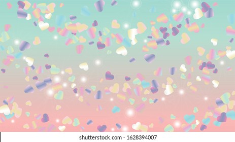 Luxury Background with Confetti of Hearts Glitter Particles. St. Valentine Day.  