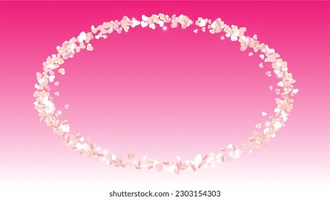 Luxury Background with Confetti of Hearts Glitter Particles. St. Valentine Day. Party pattern. Light Spots. Explosion of Confetti. Glitter Vector Illustration. Design for Poster.