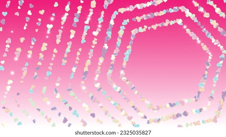 Luxury Background with Confetti of Hearts Glitter Particles. St. Valentine Day. Holiday pattern. Light Spots. Explosion of Confetti. Glitter Vector Illustration. Design for Magazine.