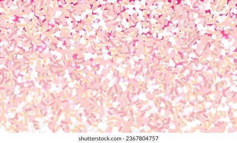 Luxury Background with Confetti of Hearts Glitter Particles. St. Valentine Day. Anniversary pattern. Light Spots. Explosion of Confetti. Glitter Vector Illustration. Design for Cover.
