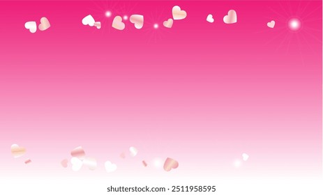 Luxury Background with Confetti of Hearts Glitter Particles. St. Valentine Day. New Year pattern. Light Spots. Explosion of Confetti. Glitter Vector Illustration. Design for Poster.