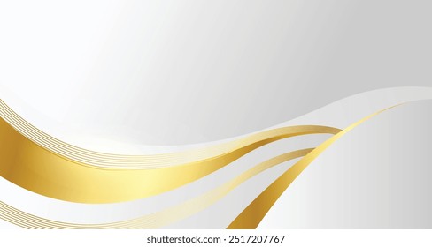 Luxury background in dark blue and gold color. Backdrop with cool gradient wave shiny geometric futuristic ornament for beauty hotel aesthetic expensive brand