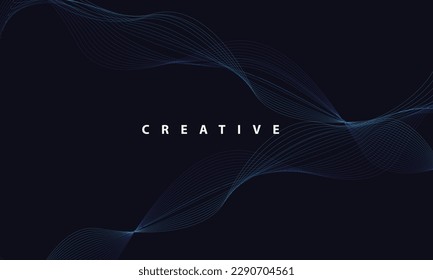 luxury background dark space wiht line motion circular cyle blue