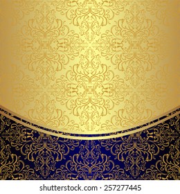 Luxury Background decorated the golden floral Pattern.