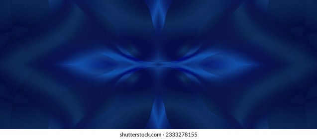 Luxury background design with abstract blue symmetrical line pattern in dark color. Vector horizontal template for business banner, premium invitation, voucher, prestigious gift certificate.